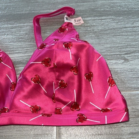 Victoria’s Secret Tease Wireless Triangle Bralette Forever Pink Lollipops Small - Picture 9 of 11
